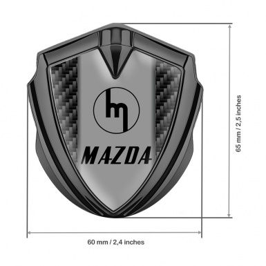 Mazda Metal Emblem Self Adhesive Graphite Black Carbon Vintage Logo Edition