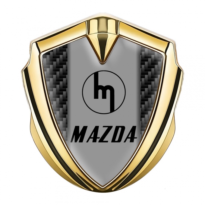 Mazda Metal Emblem Self Adhesive Gold Black Carbon Vintage Logo Edition