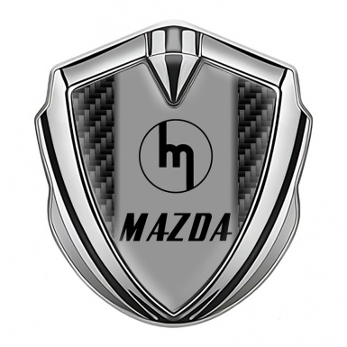 Mazda Metal Emblem Self Adhesive Silver Black Carbon Vintage Logo Edition