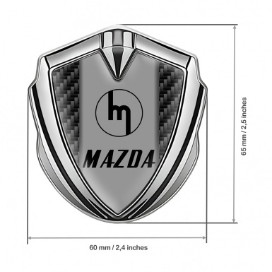 Mazda Metal Emblem Self Adhesive Silver Black Carbon Vintage Logo Edition