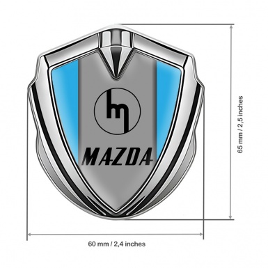 Mazda Fender Emblem Badge Silver Sky Blue Frame Vintage Logo