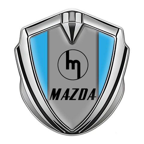 Mazda Fender Emblem Badge Silver Sky Blue Frame Vintage Logo