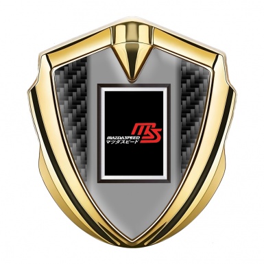 Mazda Speed Emblem Trunk Badge Gold Black Carbon Japanese Style