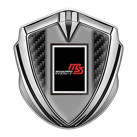 Mazda Speed Emblem Trunk Badge Silver Black Carbon Japanese Style
