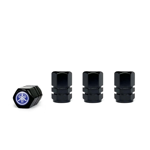 Yamaha Valve Steam Caps Black 4 pcs Blue White Logo