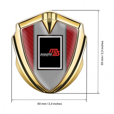Mazda Speed Emblem Self Adhesive Gold Red Carbon Japanese Style