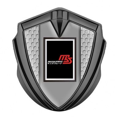 Mazda Speed Domed Emblem Badge Graphite Honeycomb Japanese Style