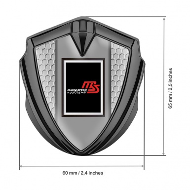 Mazda Speed Domed Emblem Badge Graphite Honeycomb Japanese Style