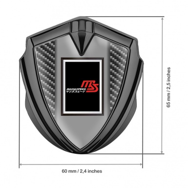 Mazda Speed Emblem Metal Badge Graphite Dark Carbon Japanese Motif
