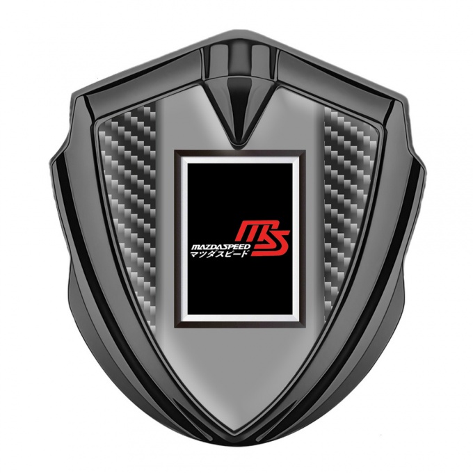 Mazda Speed Emblem Metal Badge Graphite Dark Carbon Japanese Motif
