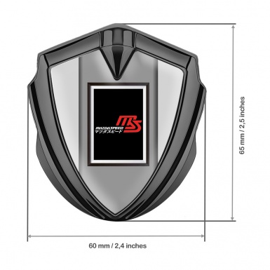 Mazda Speed 3d Emblem Badge Graphite Grey Frame Japanese Logo