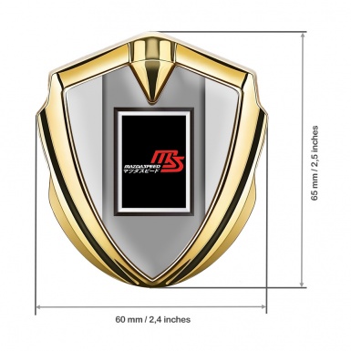 Mazda Speed 3d Emblem Badge Gold Grey Frame Japanese Logo