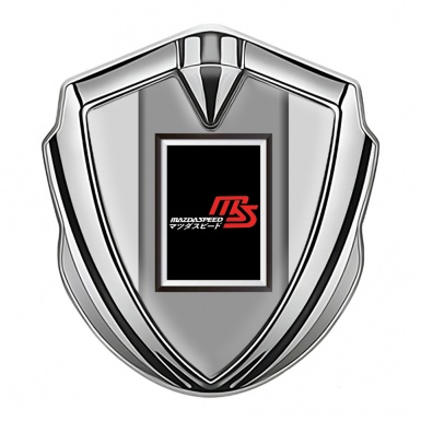 Mazda Speed 3d Emblem Badge Silver Grey Frame Japanese Logo