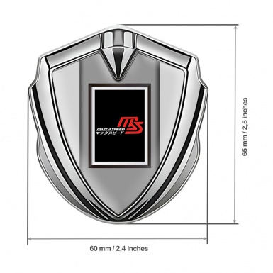 Mazda Speed 3d Emblem Badge Silver Grey Frame Japanese Logo
