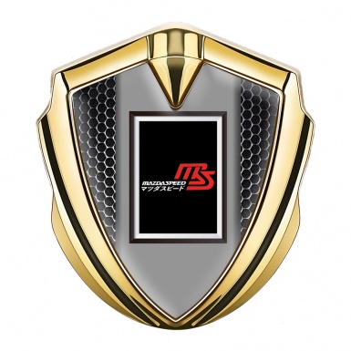 Mazda Speed Silicon Emblem Badge Gold Dark Mesh Japanese Design