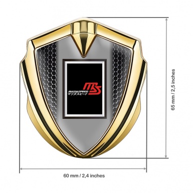 Mazda Speed Silicon Emblem Badge Gold Dark Mesh Japanese Design