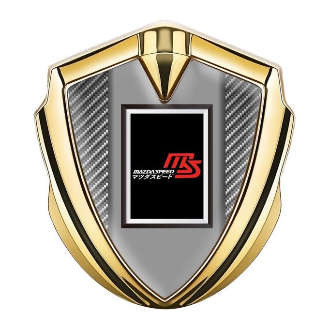 Mazda Speed Emblem Car Badge Gold Light Carbon Japanese Design