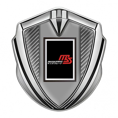 Mazda Speed Emblem Car Badge Silver Light Carbon Japanese Design