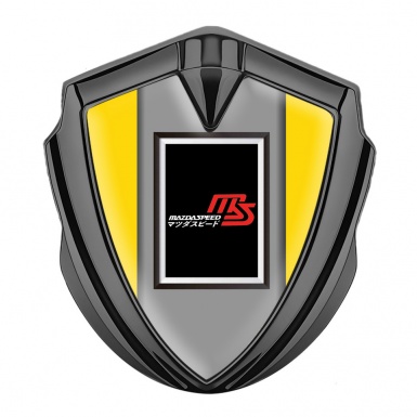 Mazda Speed Emblem Silicon Badge Graphite Yellow Frame Japanese Design