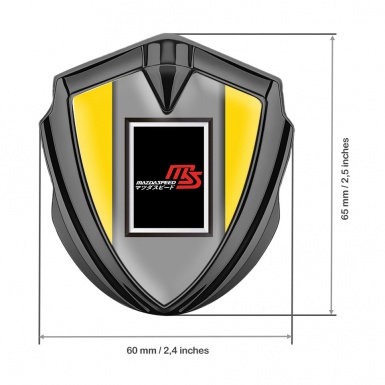 Mazda Speed Emblem Silicon Badge Graphite Yellow Frame Japanese Design
