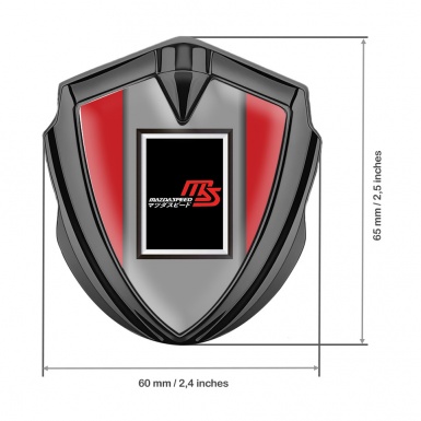 Mazda Speed Metal Domed Emblem Graphite Red Frame Japanese Design