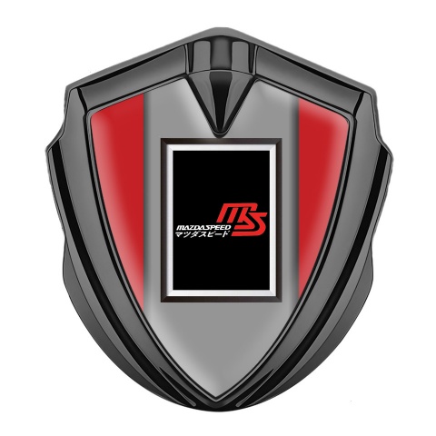 Mazda Speed Metal Domed Emblem Graphite Red Frame Japanese Design