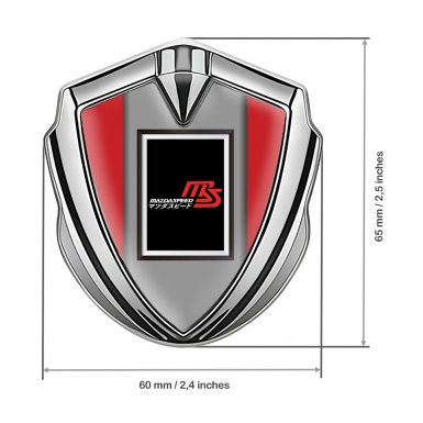 Mazda Speed Metal Domed Emblem Silver Red Frame Japanese Design