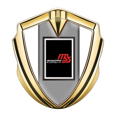 Mazda Speed Badge Self Adhesive Gold White Frame Japanese Design