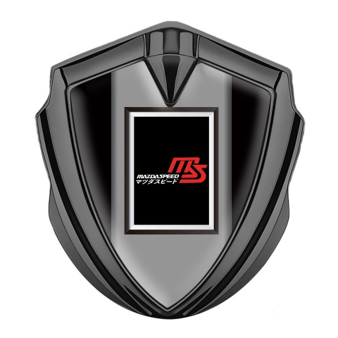 Mazda Speed Emblem Fender Badge Graphite Black Frame Japanese Design