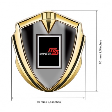 Mazda Speed Emblem Fender Badge Gold Black Frame Japanese Design