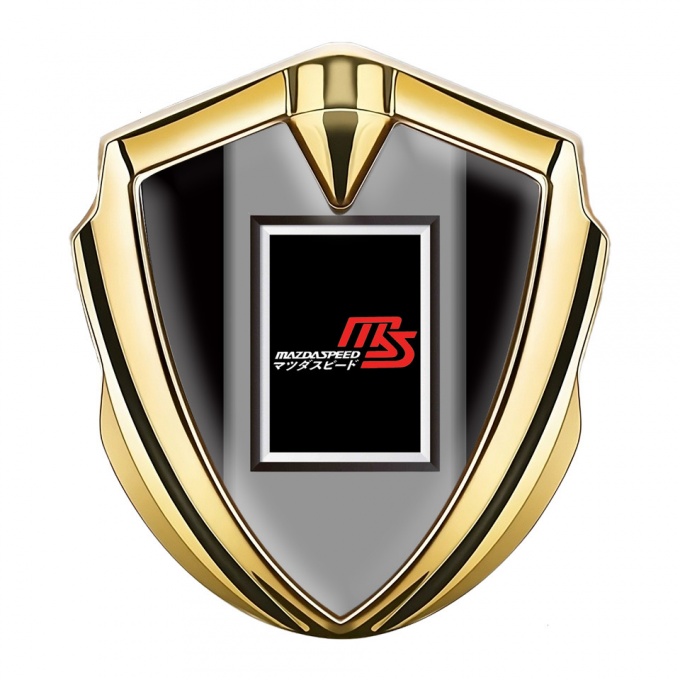 Mazda Speed Emblem Fender Badge Gold Black Frame Japanese Design