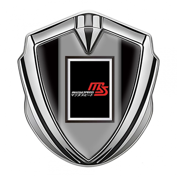 Mazda Speed Emblem Fender Badge Silver Black Frame Japanese Design