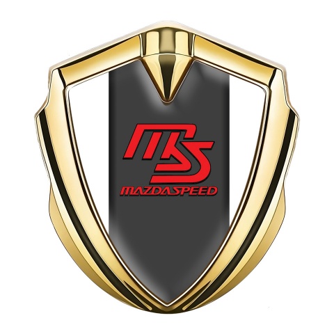 Mazda Speed Emblem Trunk Badge Gold White Frame Sport Edition
