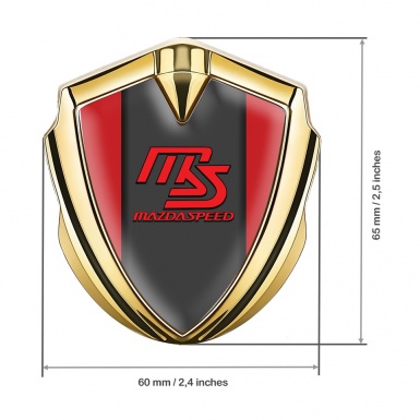 Mazda Speed Metal Emblem Badge Gold Crimson Frame Sport Edition