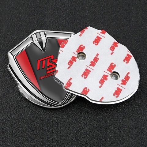 Mazda Speed Metal Emblem Badge Silver Crimson Frame Sport Edition