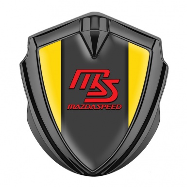 Mazda Speed Domed Emblem Badge Graphite Yellow Frame Sport Edition