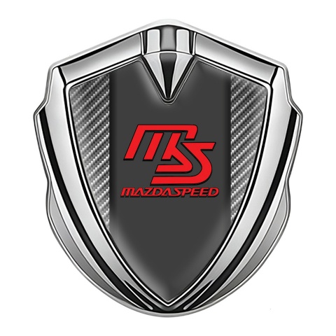 Mazda Speed Emblem Ornament Badge Silver Light Carbon Sport Edition