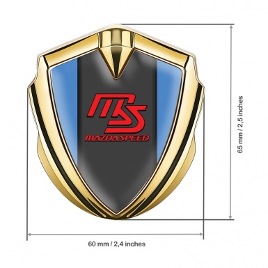Mazda Speed 3d Emblem Badge Gold Glacial Frame Sport Edition