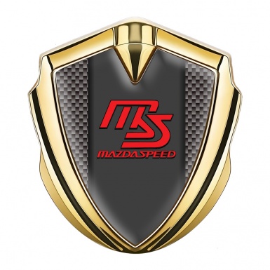 Mazda Speed Emblem Car Badge Gold Grey Carbon Frame Sport Edition
