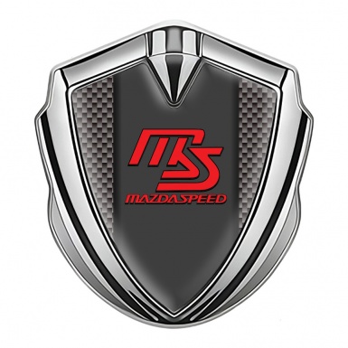 Mazda Speed Emblem Car Badge Silver Grey Carbon Frame Sport Edition