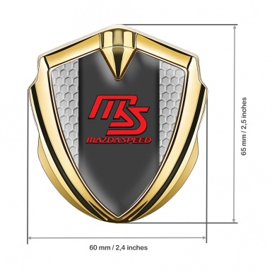 Mazda Speed Metal Domed Emblem Gold Honeycomb Frame Sport Edition