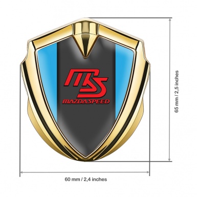 Mazda Speed Fender Emblem Badge Gold Sky Blue Frame Sport Edition