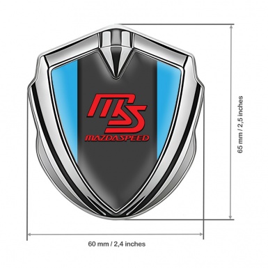 Mazda Speed Fender Emblem Badge Silver Sky Blue Frame Sport Edition