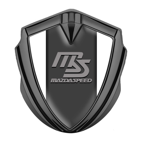 Mazda Speed Emblem Self Adhesive Graphite White Frame Sport Grey Logo