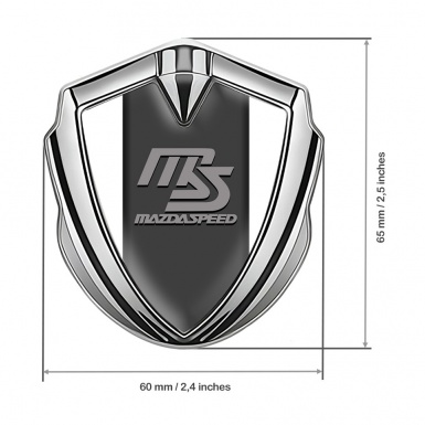 Mazda Speed Emblem Self Adhesive Silver White Frame Sport Grey Logo