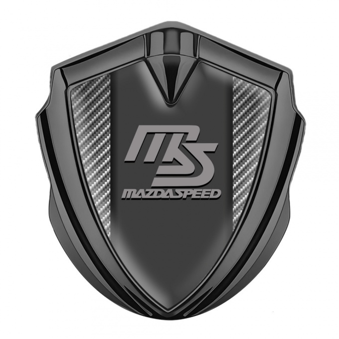 Mazda Speed Domed Emblem Badge Graphite Light Carbon Sport Grey Logo