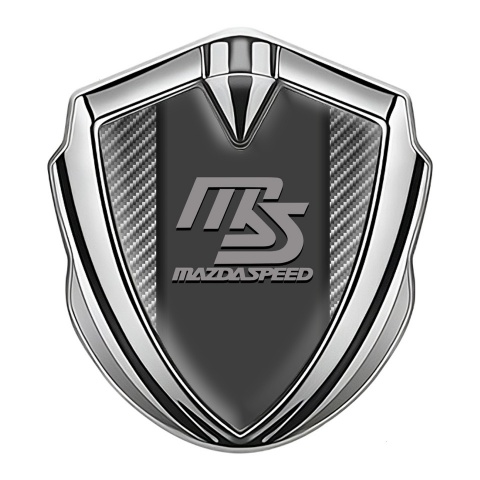 Mazda Speed Domed Emblem Badge Silver Light Carbon Sport Grey Logo