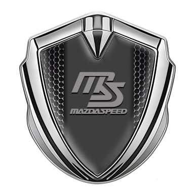 Mazda Speed Emblem Ornament Badge Silver Dark Grate Sport Grey Logo