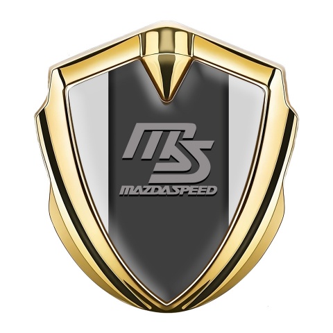 Mazda Speed 3d Emblem Badge Gold Moon Dust Sport Grey Logo