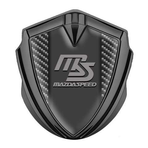 Mazda Speed Silicon Emblem Badge Graphite Dark Carbon Sport Grey Logo